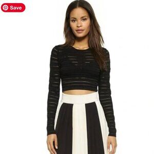Torn by Ronny Kobo Pointelle Crop Top